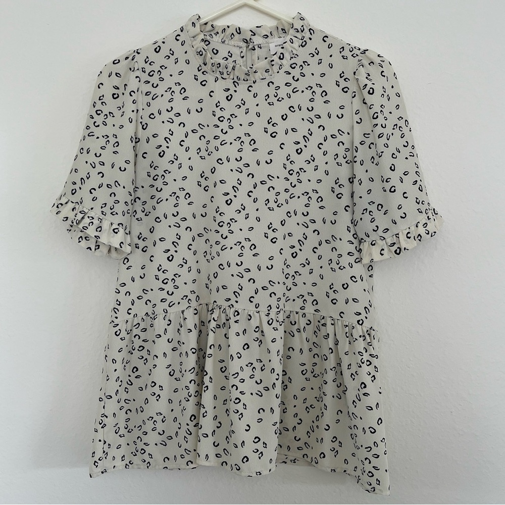 Orange Creek Los Angeles Animal Print Blouse Size Small